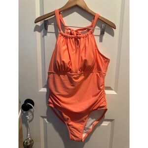 NWT Kona Sol Tommy Control Plus Size One Piece Sewn-in Cup Swimsuit Size 14